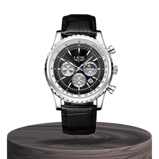 ジュン | エレガント クロノグラフ ムーンフェイズ ウォッチ | 46mm