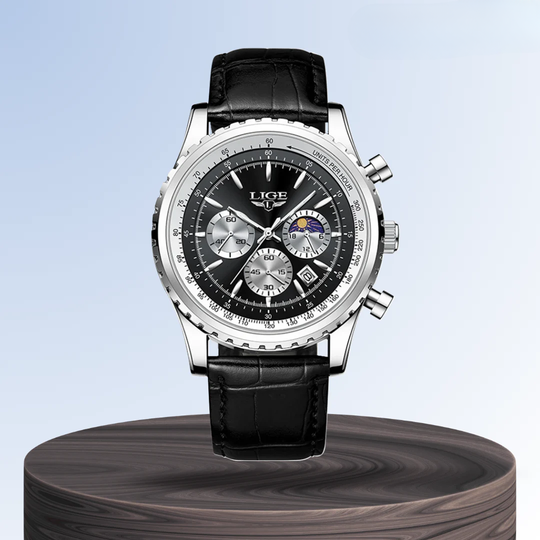 ジュン | エレガント クロノグラフ ムーンフェイズ ウォッチ | 46mm