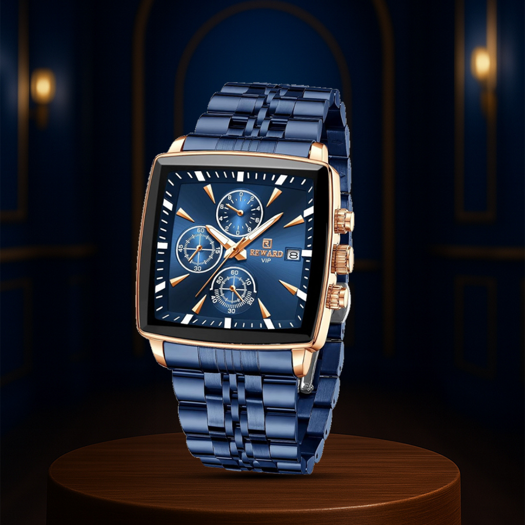 アキオ | メンズ 長方形ラグジュアリークォーツウォッチ | 47mm